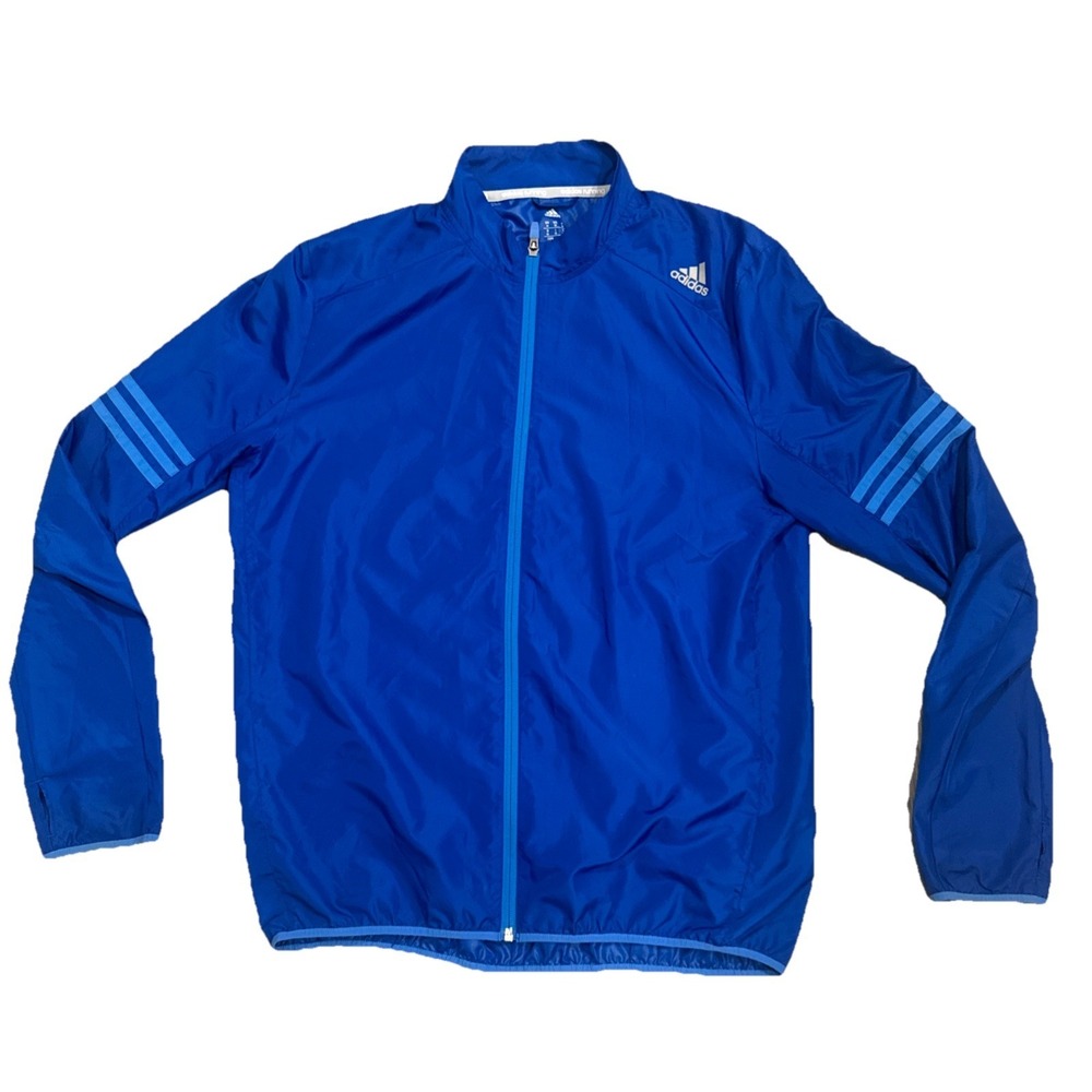 Adidas Golf ClimaProof Mens Windbreaker Jacket Blue Full Zip Medium